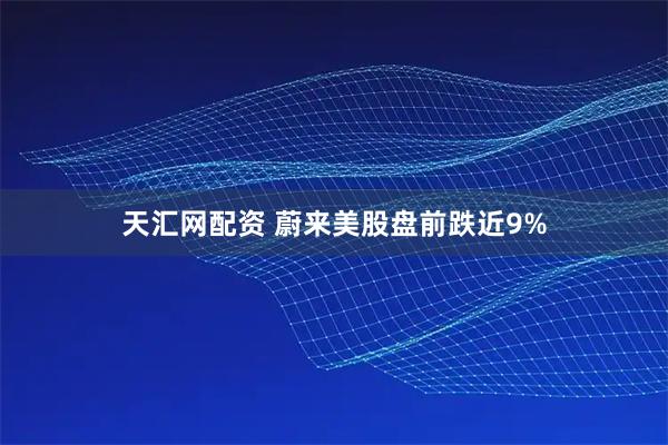 天汇网配资 蔚来美股盘前跌近9%